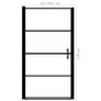 Shower Door Frost Tempered Glass 100x178 cm Black Image 5