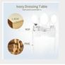 Elegant White Dressing Table 3 Oval Mirror with 7 Drawers Image 8