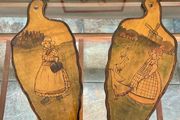 Vintage Dutch Wooden Wall Decor with Original Handpainted Scenes on the Reverse