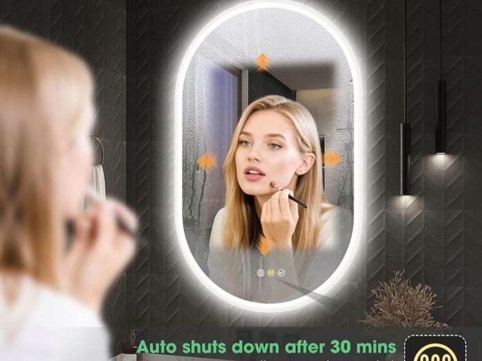 LED Bathroom Mirror Oval 50x80cm Bluetooth Antifog