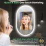 LED Bathroom Mirror 50x80cm Oval Fog Free Bluetooth Speakers Image 6