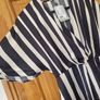 H&M Navy and Cream Stripped Wrap Front Dress Size S RRP 32.99 Image 3