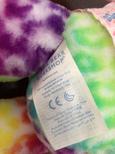 Build a Bear Lisa Frank multicolored rainbow leopard plush in pjs
