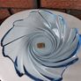 Vintage Arcoroc Ice Blue Scalloped Serving Bowl Image 2