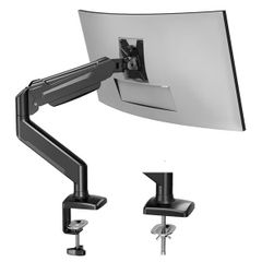 Single Arm Monitor Desk Mount for 13-32 inch Screen, Tilt, Swivel, Rotation, Ergonomic Gas Spring Monitor Stand with Cable Management, VESA 75/100mm