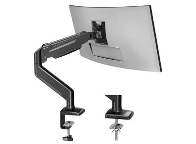 Single Arm Monitor Desk Mount for 13-32 inch Screen, Tilt, Swivel, Rotation, Ergonomic Gas Spring Monitor Stand with Cable Management, VESA 75/100mm