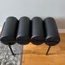 Black leather seat chair ottoman Image 2