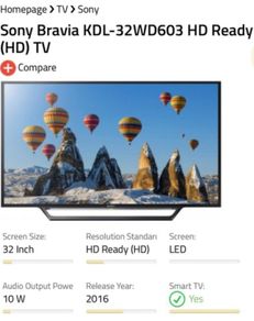 Television Sony Bravia 32inch