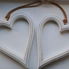 Wooden star and hearts