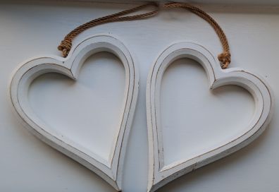 Wooden star and hearts