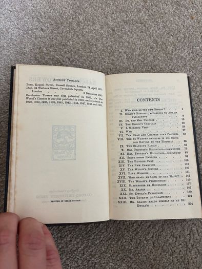 Oxford University Press World's Classics edition of Anthony Trollope's Barchester Towers