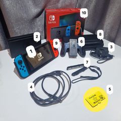 Nintendo Switch V2 (Improved Battery) Bundle + 256GB SD Card & Extras