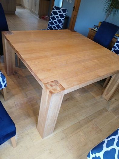 Large square sturdy Table (& 8 chairs)