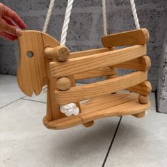 Wooden baby toddler swing