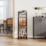 Wine Racks Free Standing- 4-Tier Stepped Drinks Cabinet Home Bar with Fabric Drawer, Wine Cabinet Wine & Glass Organizer, Bar Cabinets for Living Room, Kitchen, or Dining Room Image 6