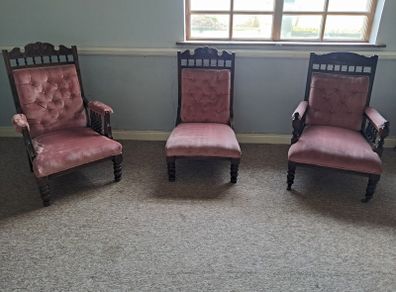 Antique Edwardian armchairs.