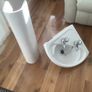 Twyford cloakroom corner sink and pedestal Image 3