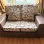 Brown leather-look sofa and armchair set Image 4
