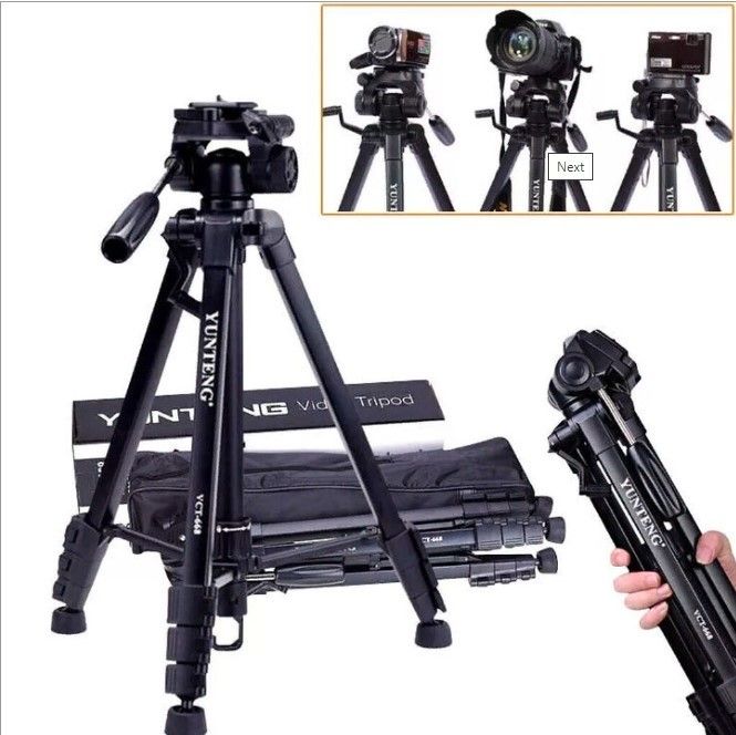 Professional Camera Tripod Kit with Double Support 360 Degree Pan Pan Head Realease Quick Release Plate for Nikon Canon Panasonic Sony Olympus Pentax