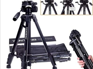 Professional Camera Tripod Kit with Double Support 360 Degree Pan Pan Head Realease Quick Release Plate for Nikon Canon Panasonic Sony Olympus Pentax