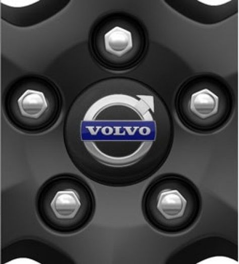 4 x Volvo Centre Caps (Black/Blue) FREE POST