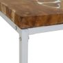 Coffee Table Teak Resin 110x60x40 cm White and Brown Image 9