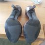 River Island chocolate brown peep toe high heels Image 4