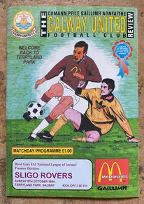 Very Rare 1994 Galway United v Sligo Rovers - League of Ireland Premier Division Programme
