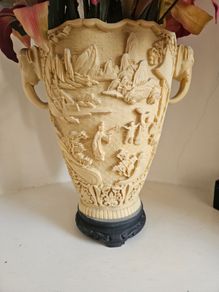 carved Asian vases and table (reduced)
