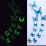 12pcs Luminous Butterfly Design Decal Art Wall Stickers Image 2