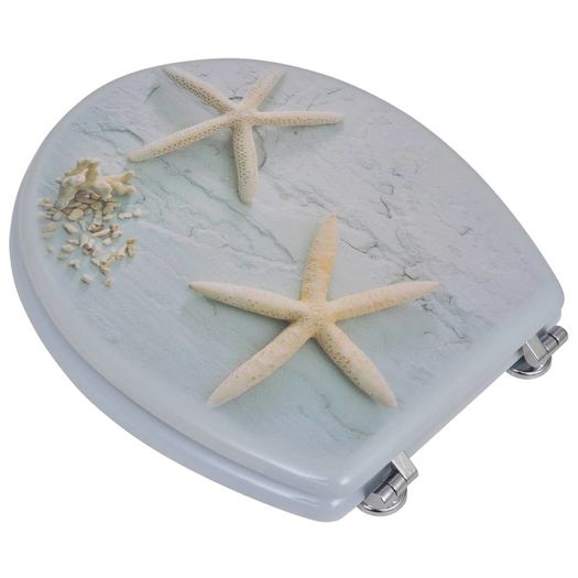 Toilet Seats with Lids 2 pcs MDF Sea Star