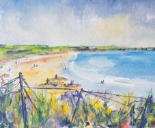 clonea beach Waterford watercolour