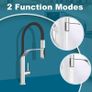 Kitchen Tap, Kitchen Mixer Taps with Pull Out Sprayer, Swivel Single Handle High Arc Pull Down Stainless Steel Sink Faucet, Mixer Taps 1 Hole Lever Sink Tap, Brushed Nickel Image 4