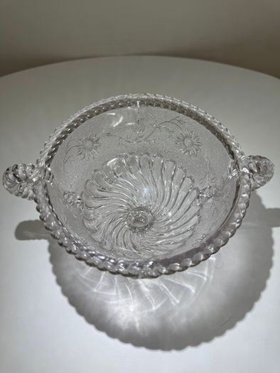 Vintage 1920s British (Thistle and Daisy) - Clear Glass Bowl