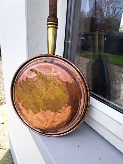 old copper  bed pan