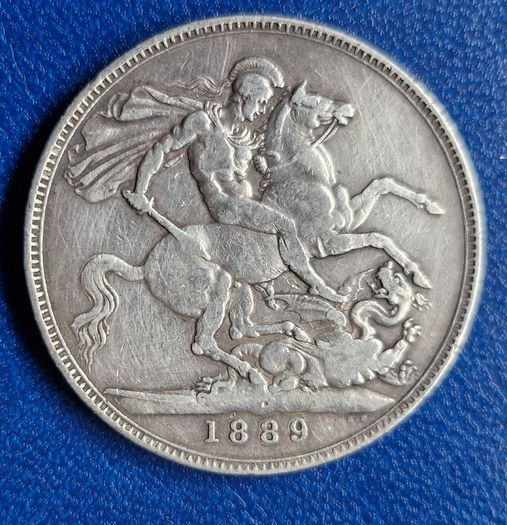 1889 Queen Victoria Silver Crown coin
