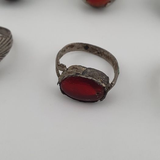 Antique Lot of 15 Bohemian Brass Rings  Assorted Ethnic & Tribal Designs