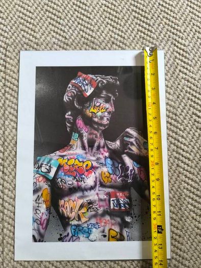 Graffiti Michelangelo's David picture unframed