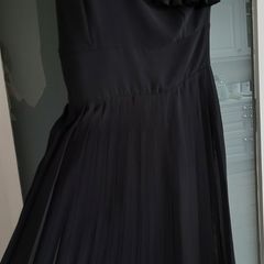 SAVIDA black pleated one shoulder ruffle dress Sz 12