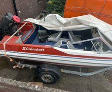 speed boat and trailer
