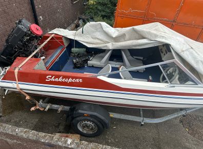 speed boat and trailer