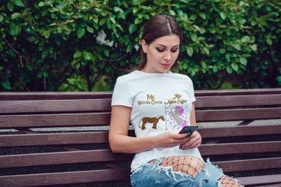Me before coffee and me after coffee horse unicorn t-shirt