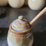 Ceramic Tealight Holder and Mustard Pot with Wooden Spoon Image 6