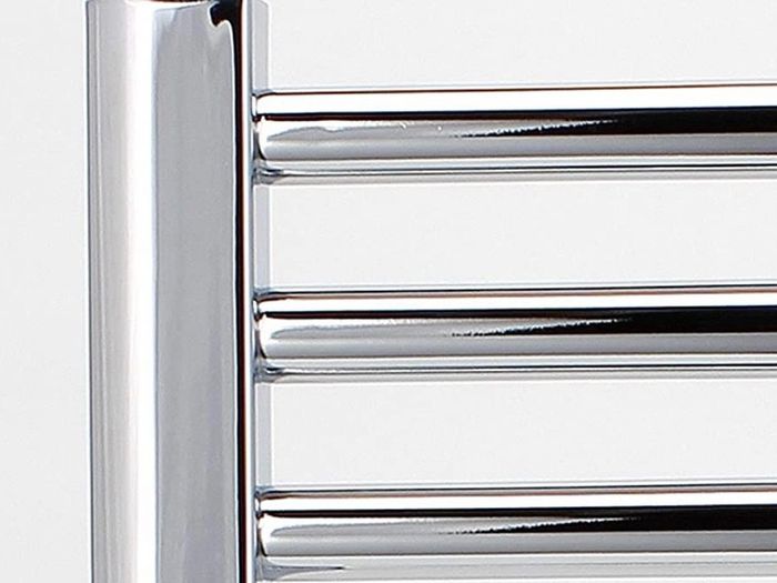 Chrome Straight Heated Towel Rail W400mm x H800mm Flat Central Heating Towel Radiator (FREE POSTAGE)