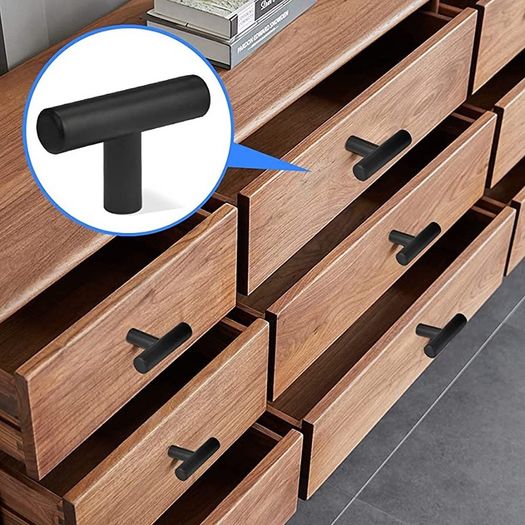 15 Pcs Black Cabinet Handles,T Bar Handle Stainless Steel Cabinet Knobs Single Hole Pulls Drawer Pulls Small Drawer Handles T Handles for Cupboard,Bathroom,Wardrobe,Drawer 50mm/2 Inch Long (FREE POSTAGE)