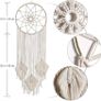 Boho Dream Catchers for Bedroom-Macrame Woven Wall Hanging Handmade Dreamcatcher with Tassel Decoration Bedroom Decor Ornament Craft,Beige (FREE SHIPPING) Image 3
