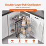 15W Opening Blind Corner Pull Out Organizer, 3 Tier 6 Shelf Kitchen Cabinet Organizer, Chrome Carbon Steel Storage Basket, Slide Out Storage Organizer, Left & Right Open Compatible Image 4