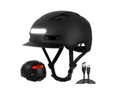 Shinmax Bicycle Helmet for Men and Women, Bike Helmet with Light, 5 Modes, Bicycle Helmet with Visor, Mountain Bike Helmet, Road Bike Helmet for Adults for Urban Commuters