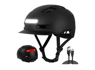Shinmax Bicycle Helmet for Men and Women, Bike Helmet with Light, 5 Modes, Bicycle Helmet with Visor, Mountain Bike Helmet, Road Bike Helmet for Adults for Urban Commuters