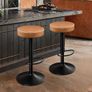 Set of 2 Bar Stools with Microfibre Leather, Bar Stools with Footrest and Without Backrest, Counter Stool, 360 Rotatable, 150 kg Load Capacity, Brown Image 7